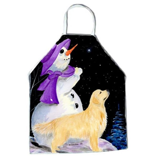 Carolines Treasures Carolines Treasures SS8950APRON Snowman with Golden Retriever Apron - 27 x 31 in. SS8950APRON - main